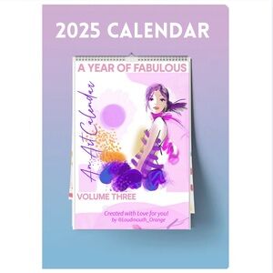 2025 Calendar! Large Poster-Sized Fashion Art, ft. Vibrant, Style Drawings! ✨